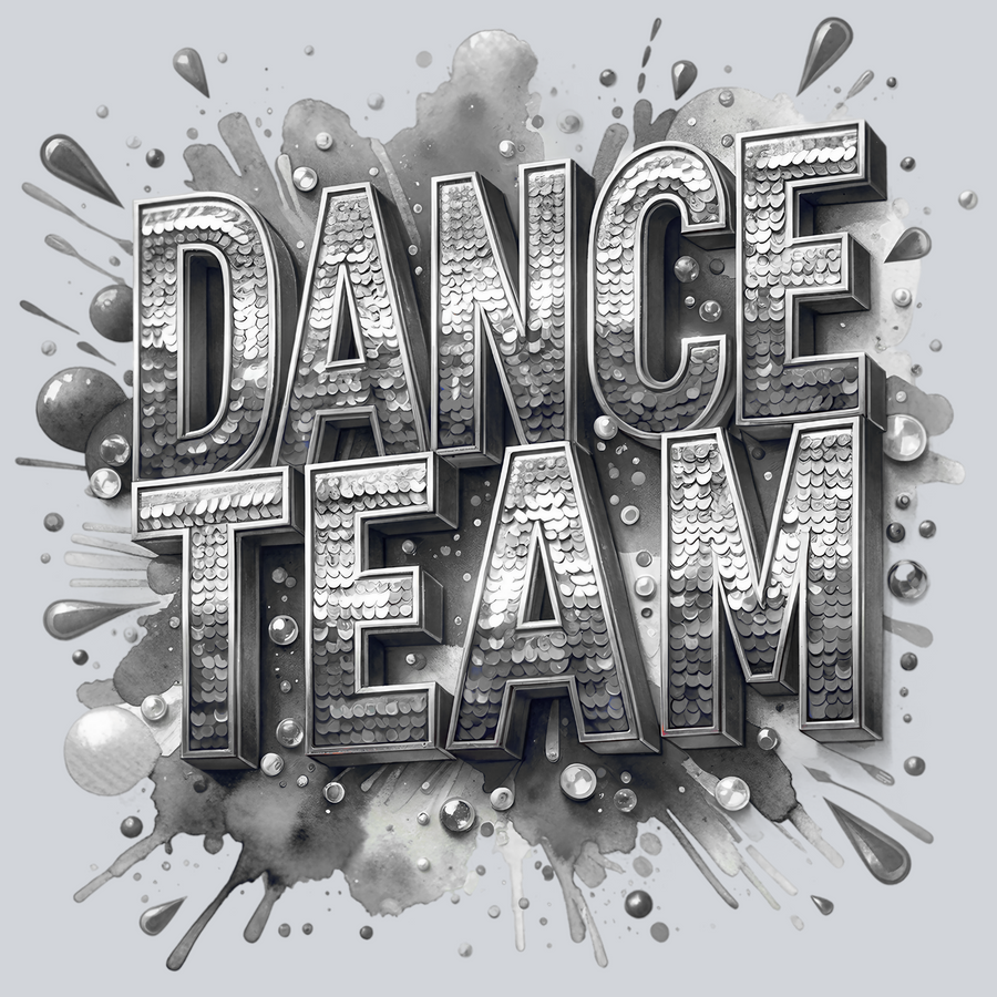 Dance Team Sequins Transfers, Dance Team Transfers, DTF Transfers, Sparkly Style, Gray